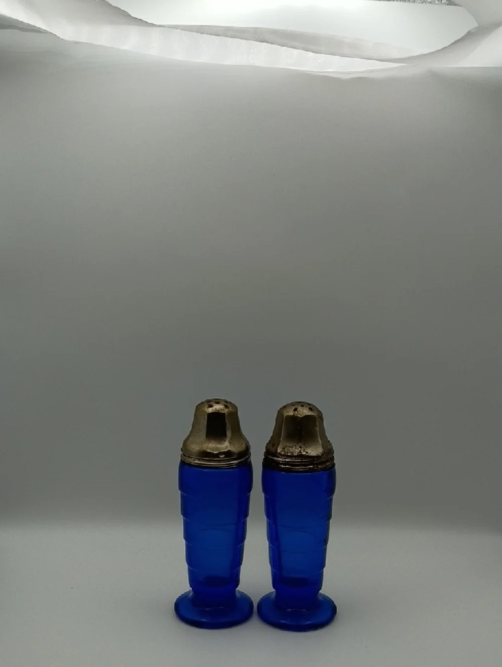 VTG 1930s Hazel Atlas Cobalt Blue Moderntone Art Deco Salt & Pepper Shakers!